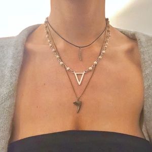 Triple Delicate Layered Choker Spike Necklace